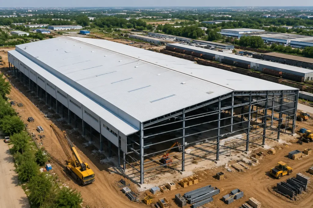 Warehouse construction project by a PEB company in Delhi NCR
